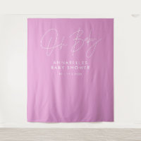 Baby shower script modern cerise pink elegant