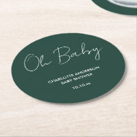 Baby shower script modern emerald green elegant