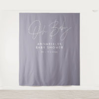 Baby shower script modern lilac purple elegant