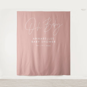 Baby shower script modern rose pink elegant tapestry
