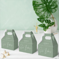 Baby shower script modern sage green geometric