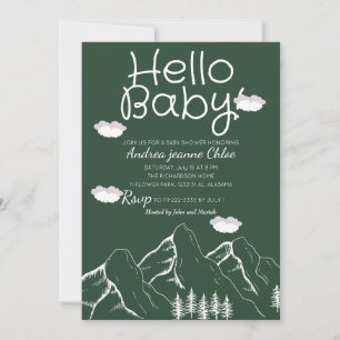  Baby Shower script Simple Adventure Mountain  Invitation