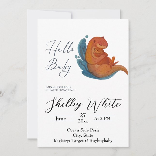 Baby Shower Sea Otter invitation  (Front)