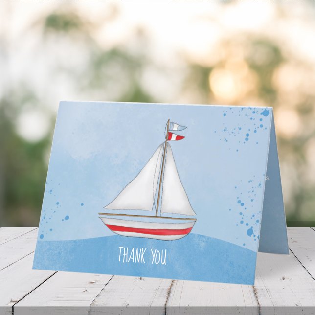 Baby Shower Ship Ahoy It's a Boy Cute Thank You (Creator Uploaded)