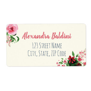 Baby Shower Shipping Labels Floral Pink