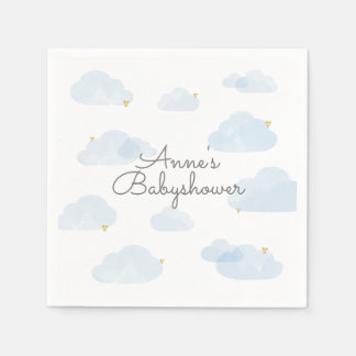 Baby shower shower boots lightly blue boy napkin
