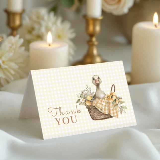 Baby Shower Silly Goose Lemon  Thank You Card (Creator Uploaded)