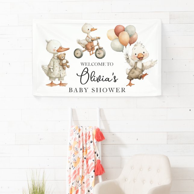 Baby Shower Silly Goose welcome banner (Insitu)