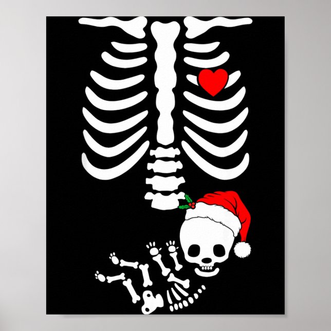 Baby Shower Skeleton Christmas Santa Pregnancy Ann Poster (Front)