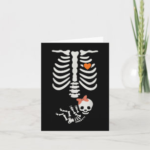Baby Shower Skeleton Halloween Pregnancy Annouceme Card