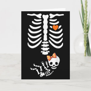 Baby Shower Skeleton Halloween Pregnancy Annouceme Card