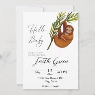 Baby shower Sloth invitation 