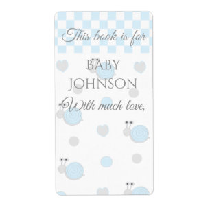 Baby Shower "Snips & Snails" Bookplate Sheet of 8