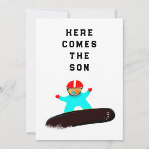 Baby Shower Snowboarder Invitations