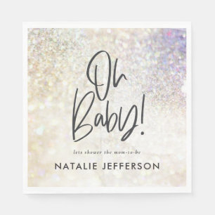 Baby shower sparkle glitter diamond party decor napkin
