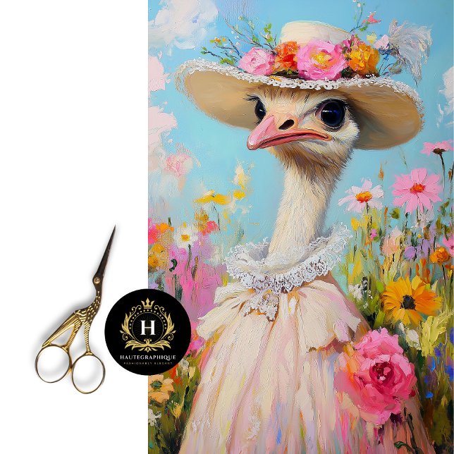 Baby Shower Spring Ostrich Floral Decoupage Tissue Paper (Creator Uploaded)