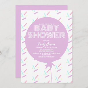Baby Shower Springle and Balloon Pastel Theme Invitation