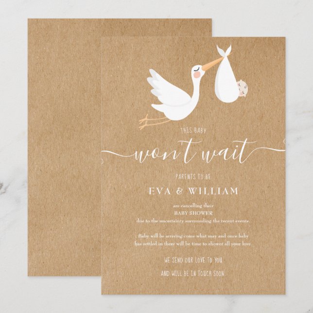 Baby Shower, Sprinkle Cancellation Card (Front/Back)