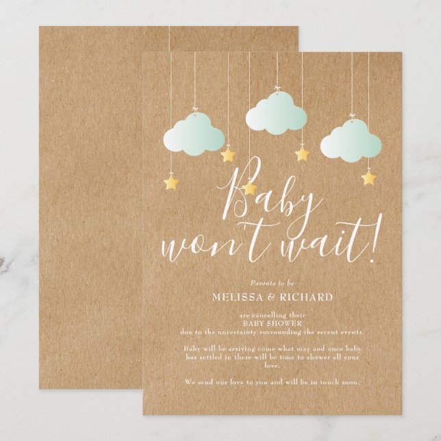 Baby Shower, Sprinkle Cancellation Card (Front/Back)