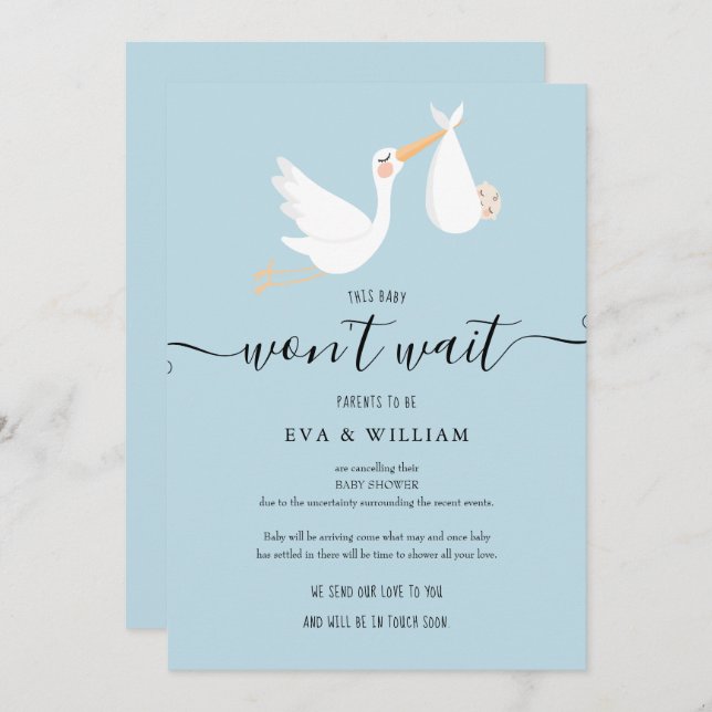 Baby Shower, Sprinkle Cancellation Card (Front/Back)