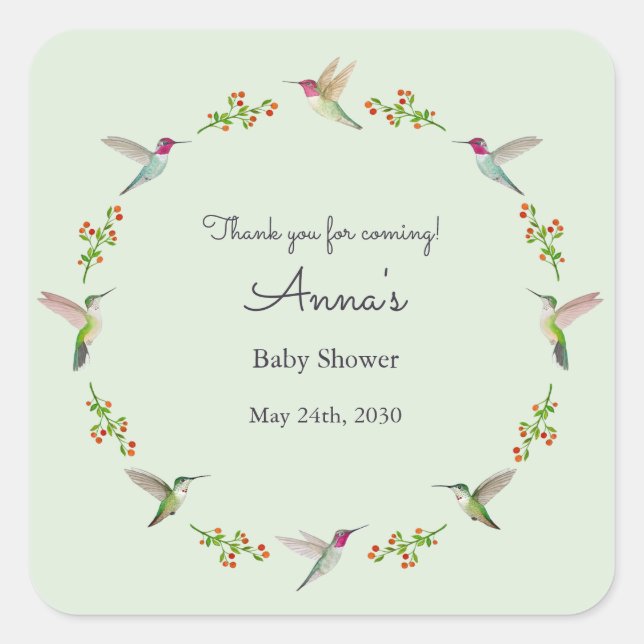 Baby Shower Square Sticker (Front)