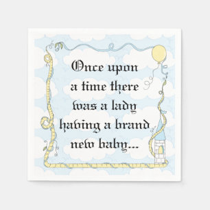 Baby Shower Standard Cocktail Napkin Castle Yel/Bl