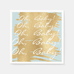 Baby Shower Standard Napkins/Classic Gold/Blue Napkin