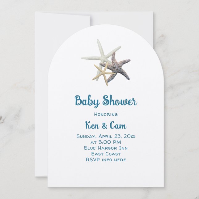 Baby Shower Starfish Family Custom Invitation (Front)