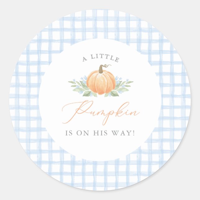 Baby Shower Sticker | A Little Pumpkin (Front)