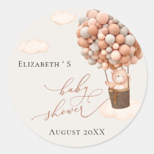 Baby Shower Sticker Bear Balloons