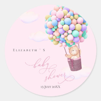 Baby Shower Sticker Bear Balloons