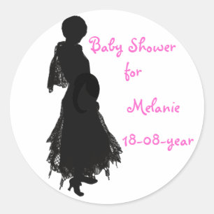 Baby Shower sticker, classy Classic Round Sticker