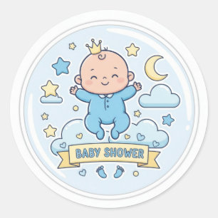 Baby shower sticker for boy