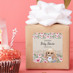 Baby shower sticker with cute design.