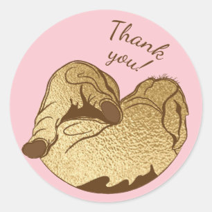 Baby Shower Stickers Baby and Mummy Elephant Pink