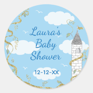 Baby Shower Stickers "Glittery Castle 1 1/2" or 3"