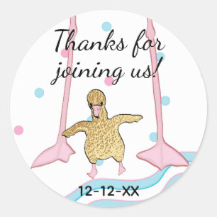 Baby Shower Stickers "Gold Baby Flamingo & Mummy"