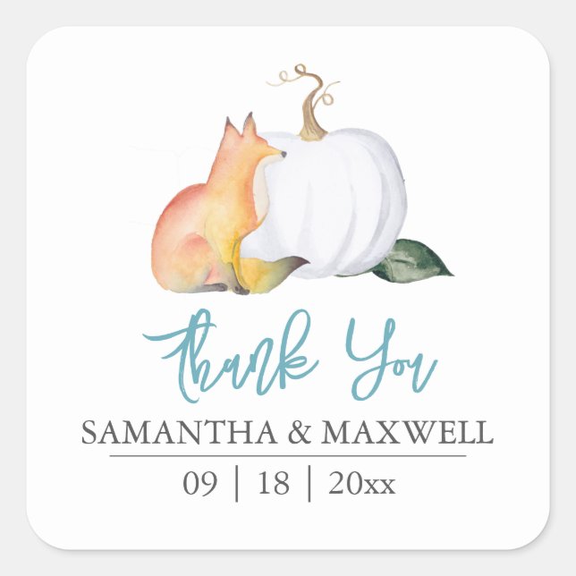 Baby Shower Stickers Thank You Cute Woodland  (Front)