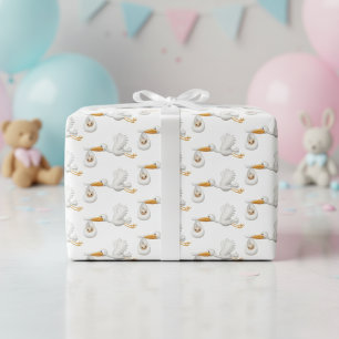 Baby Shower Stork Wrapping Paper Sheets