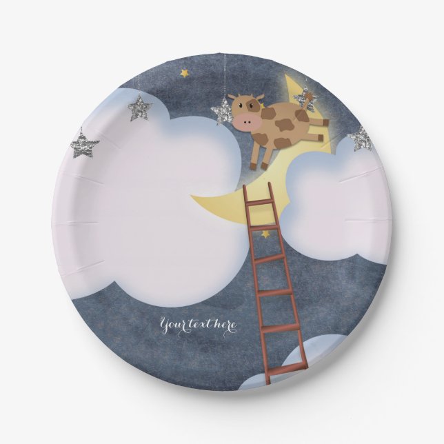 Baby Shower Storybook Nursery Rhyme Custom Party Paper Plate (Front)