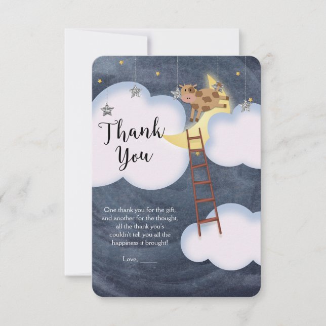 Baby Shower Storybook Nursery Rhyme Thank You Card (Front)
