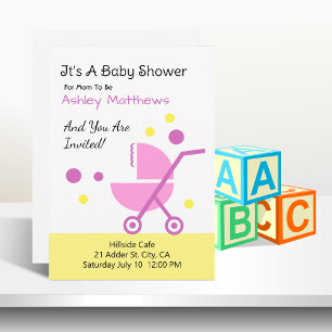 Baby Shower Stroller Design  Invitation