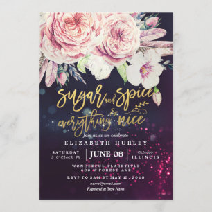 Baby Shower Sugar & Spice & Everything Nice Floral Invitation
