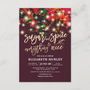 Baby Shower Sugar & Spice & Everything Nice Flower Invitation