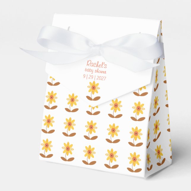 Baby Shower Sunflower Theme Favour Boxes (Front Side)