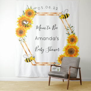 Baby Shower sunflowers Mum to bee gender neutral Tapestry