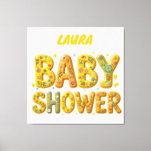 Baby shower surprise canvas print