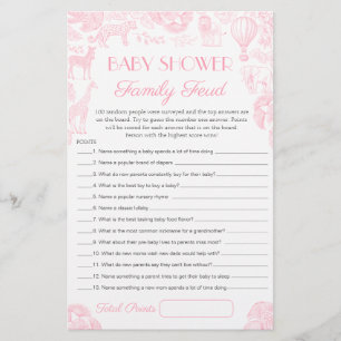 Baby Shower Survey Says Game Card
