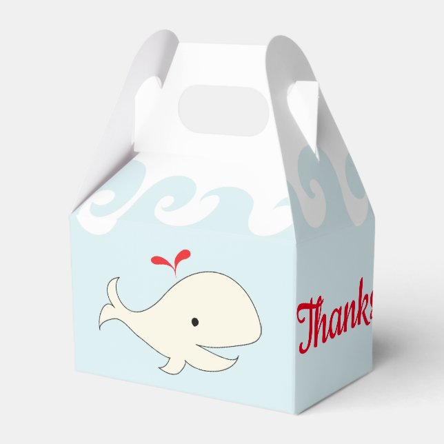 Baby Shower Swimming Whale Gable Favour Box (Back Side)