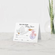 Baby shower table stand folded invitation